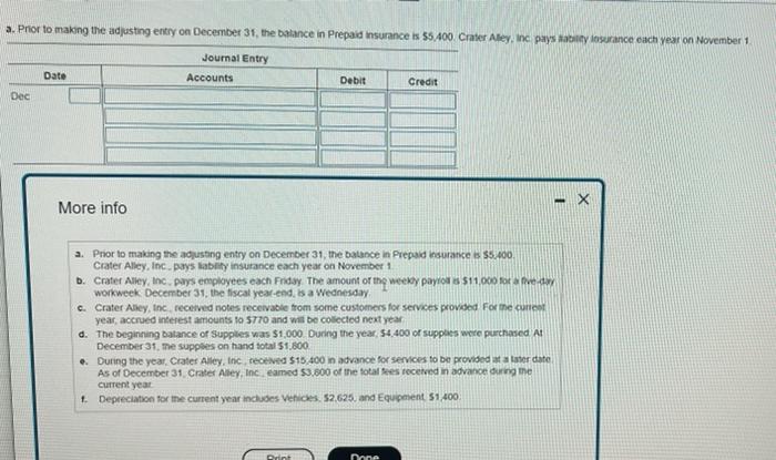 current accounting year, for each of the following independent cases affecting Crater