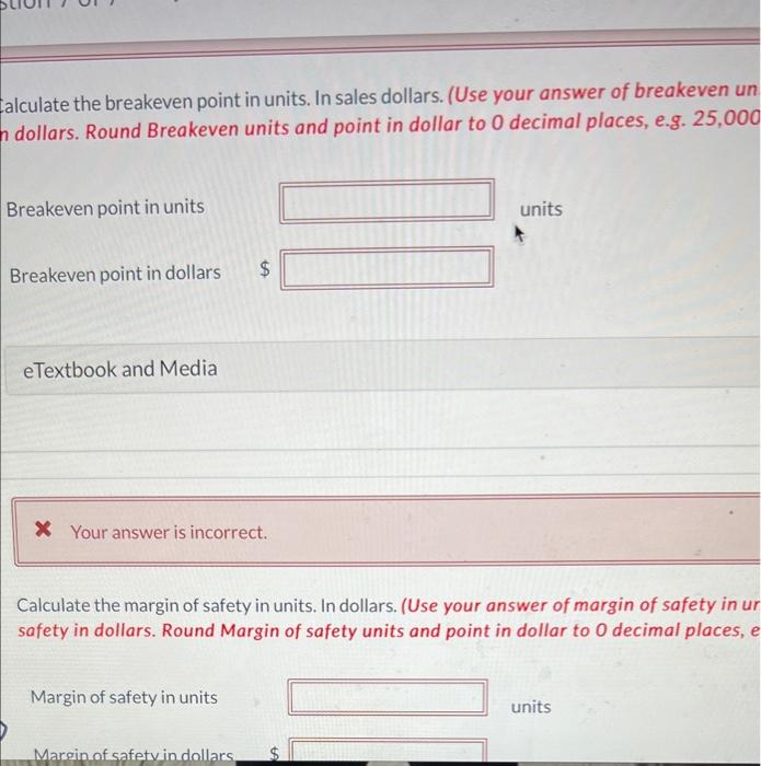 e.g. 25,000. Contribution margin per unit 614 eTextbook and Media Your answer