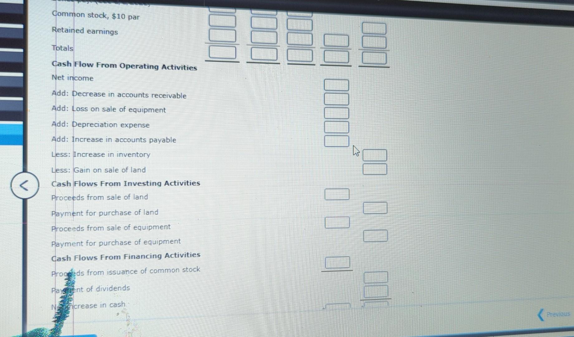 of land 400 $1,140 Net income < Cash Accounts receivable Inversory Lan