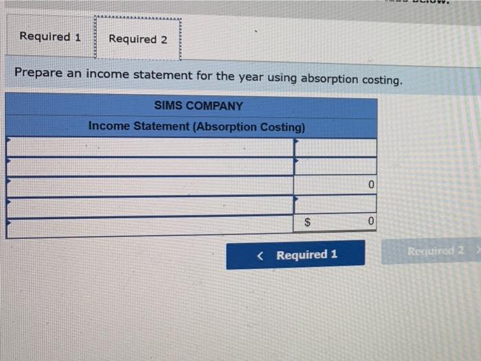 information for this year follow. Direct materials Direct labor Variable overhead Fixed