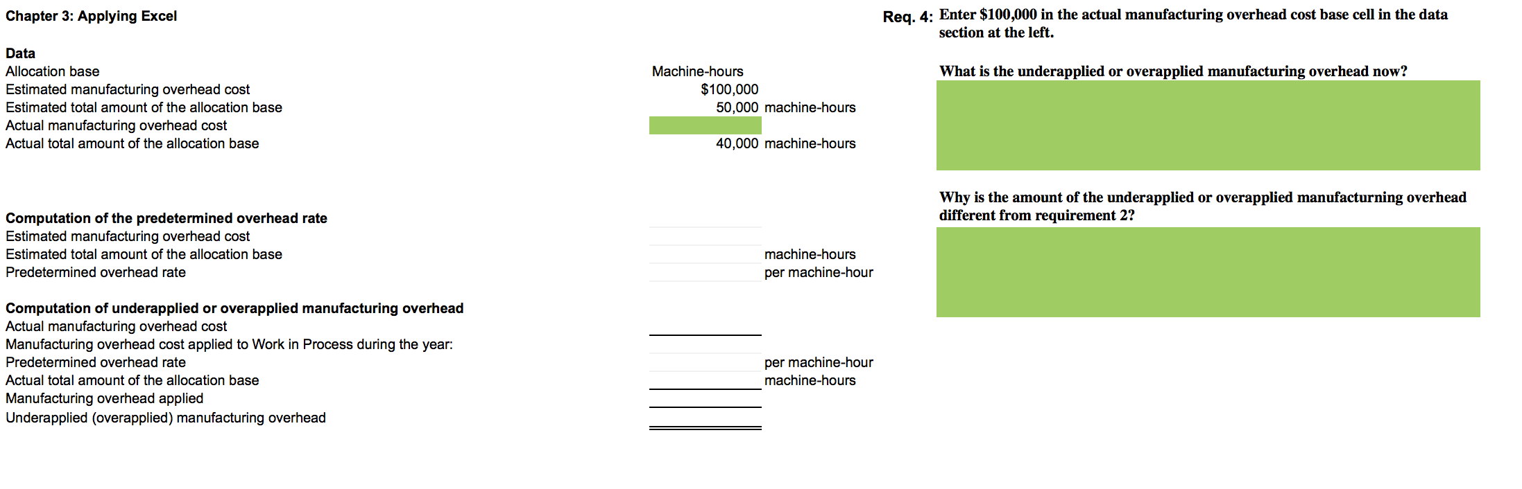 amount of the allocation base Machine-hours $300,000 $290,000 machine-hours 68,000 machine-hours Req.