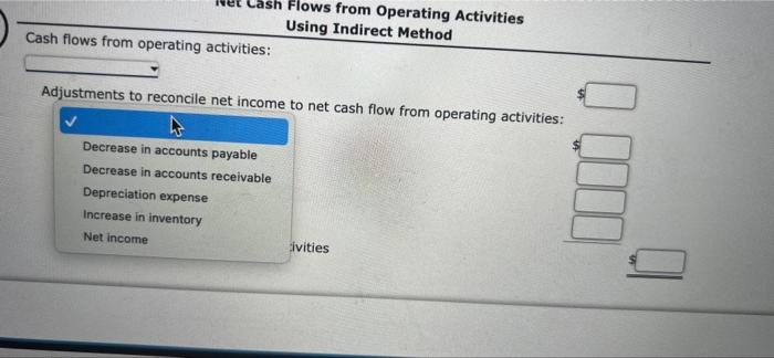 9,600 Depreciation expense Selected Balance Sheet Information Beginning Balance Ending Balance Accounts