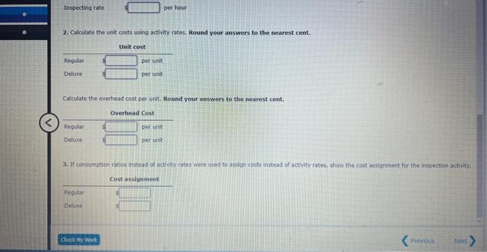 inspection. Information on these activities and their drivers is given below. Regular