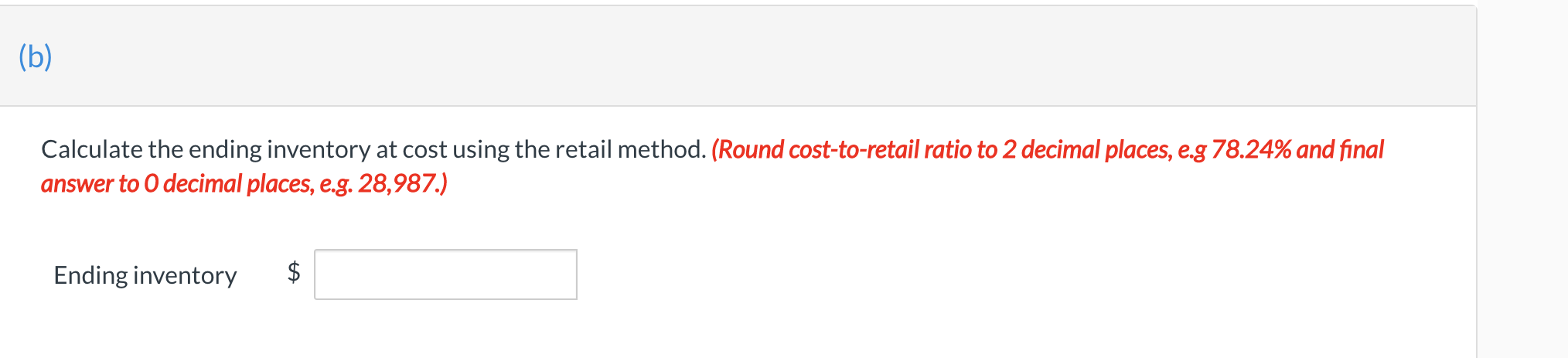 its monthly financial statements. The following data pertains to a single department