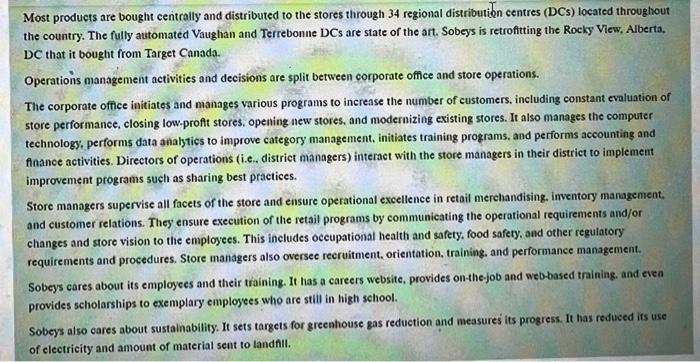 (the largest is Loblaw). Sobeys distinguishes itself from Loblaw by offering better