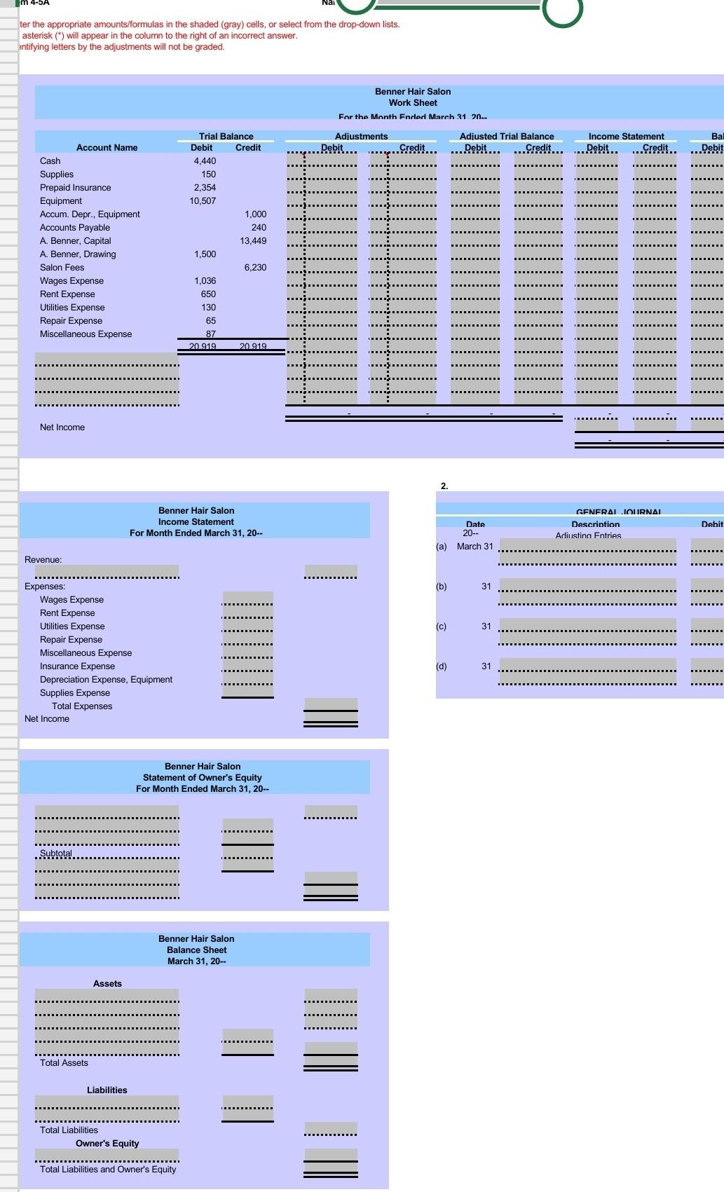 Hair Salon on March 31 is as follows: Benner Hair Salon Trial