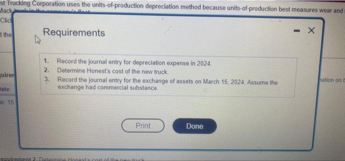 facts.) Read the requirements Requirement 1. Record the journal entry for depreciation