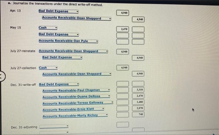 The following selected transactions were taken from the records of Shipway Company