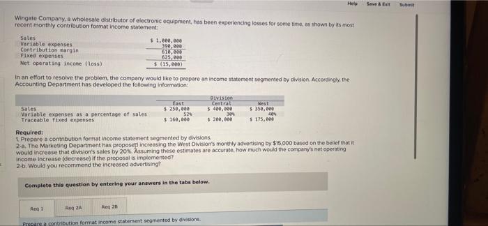 Help Save & Exit Submit Wingate Company, a wholesale distributor of electronic