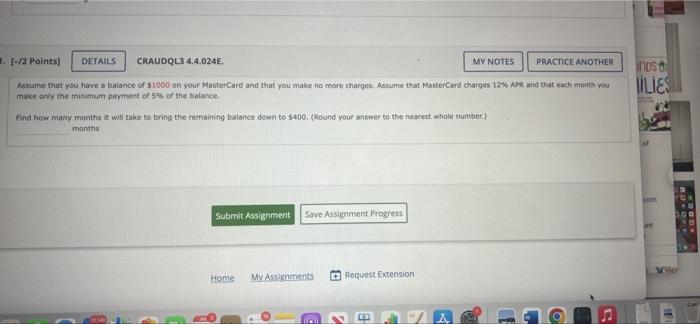 Com .-/2 Points) DETAILS CRAUDQL3 4.4.024E. MY NOTES PRACTICE ANOTHER nos ILIES