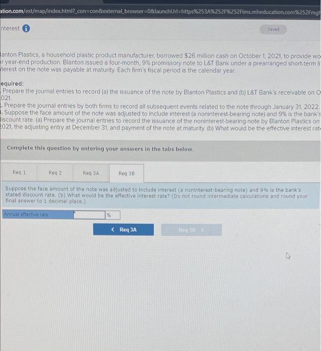9% is the bank's stated discount rate (a) Prepare the journal entries