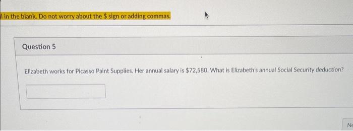 I in the blank. Do not worry about the $ sign or