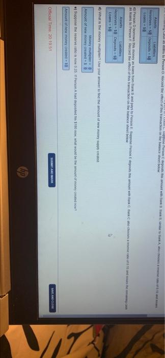 Suppose that Person A deposits $180 (cash) at Bark A. Complete the