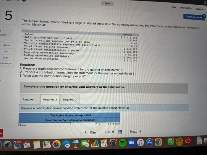 selling expense per pair of skis Variable administrative expense per pair of