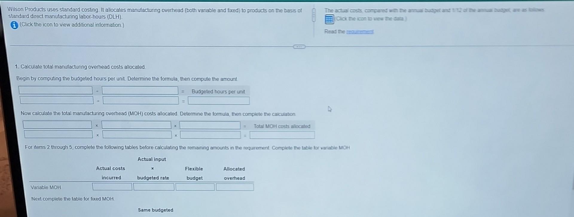 to products on the basis of manufacturing labor-hours (DLH) con to view