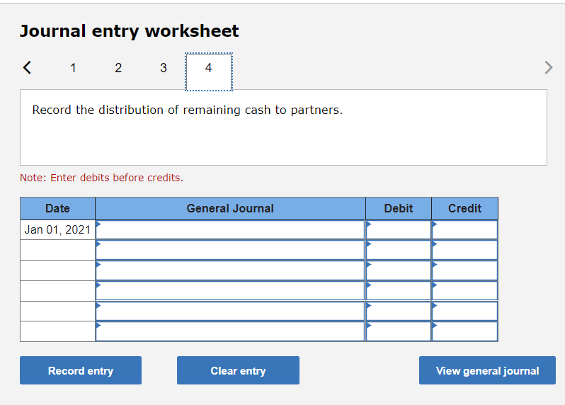 Date Jan 01, 2021 General Journal Debit Credit Record entry Clear entry