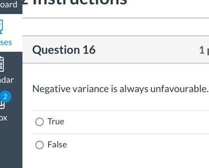 oard ] ses Question 16 1p y dar 2 Negative variance is