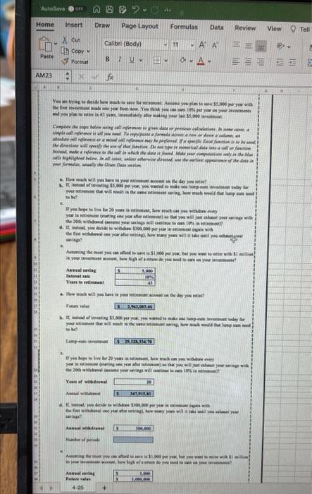 AutoSave OFF 5.0 Home Insert Draw Page Layout Formulas Data Review View