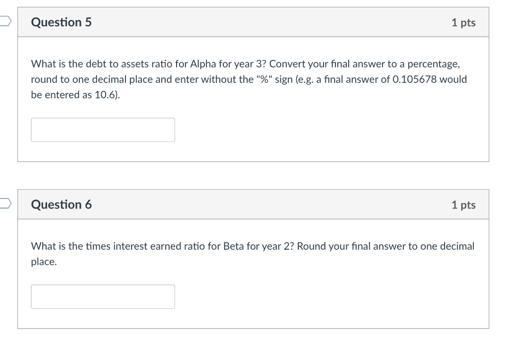 3 Year 2 Year 1 Beta Corporation Year 3 Year 2 Year