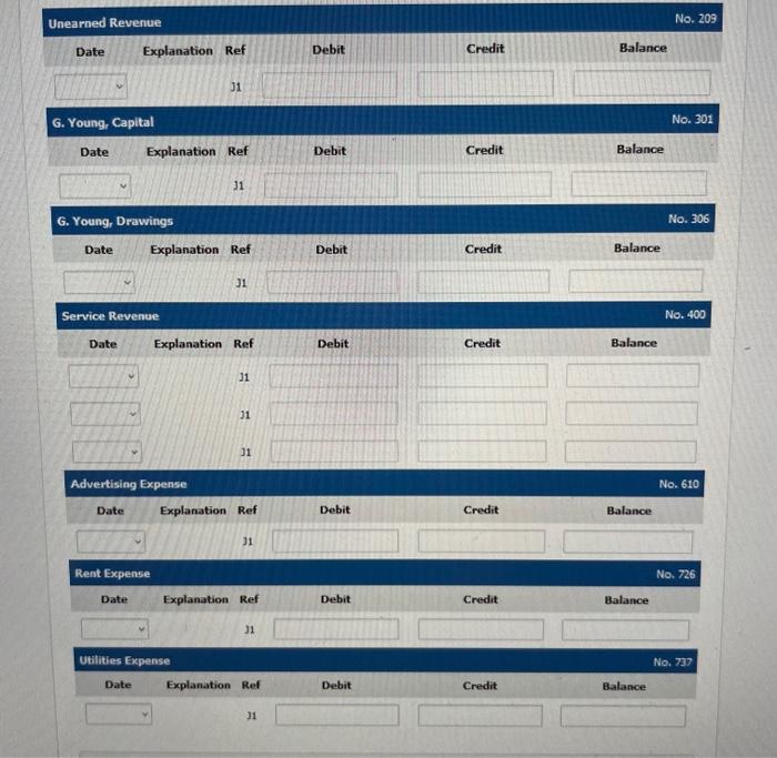 No. 130 Prepaid Insurance, No. 151 Equipment, No. 201 Accounts Payable; No.