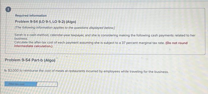 applies to the questions displayed below.] Sarah is a cash-method, calendar-year taxpayer,