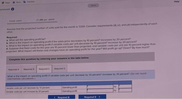 of headphones with the following price and cost characteristics. Sales price Variable