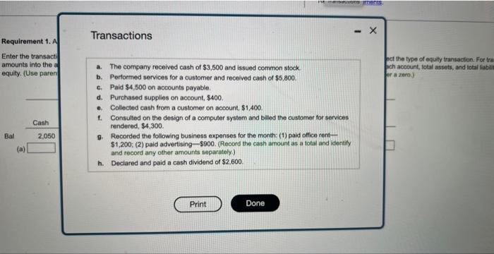 Professional Corporation (P.C.). experienced the following events: (Click the icon to view