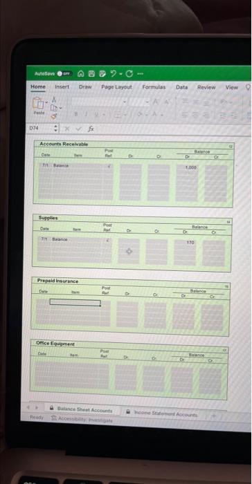 completed spreadsheet for the remaining parts of this Continuing Problem. Be sure