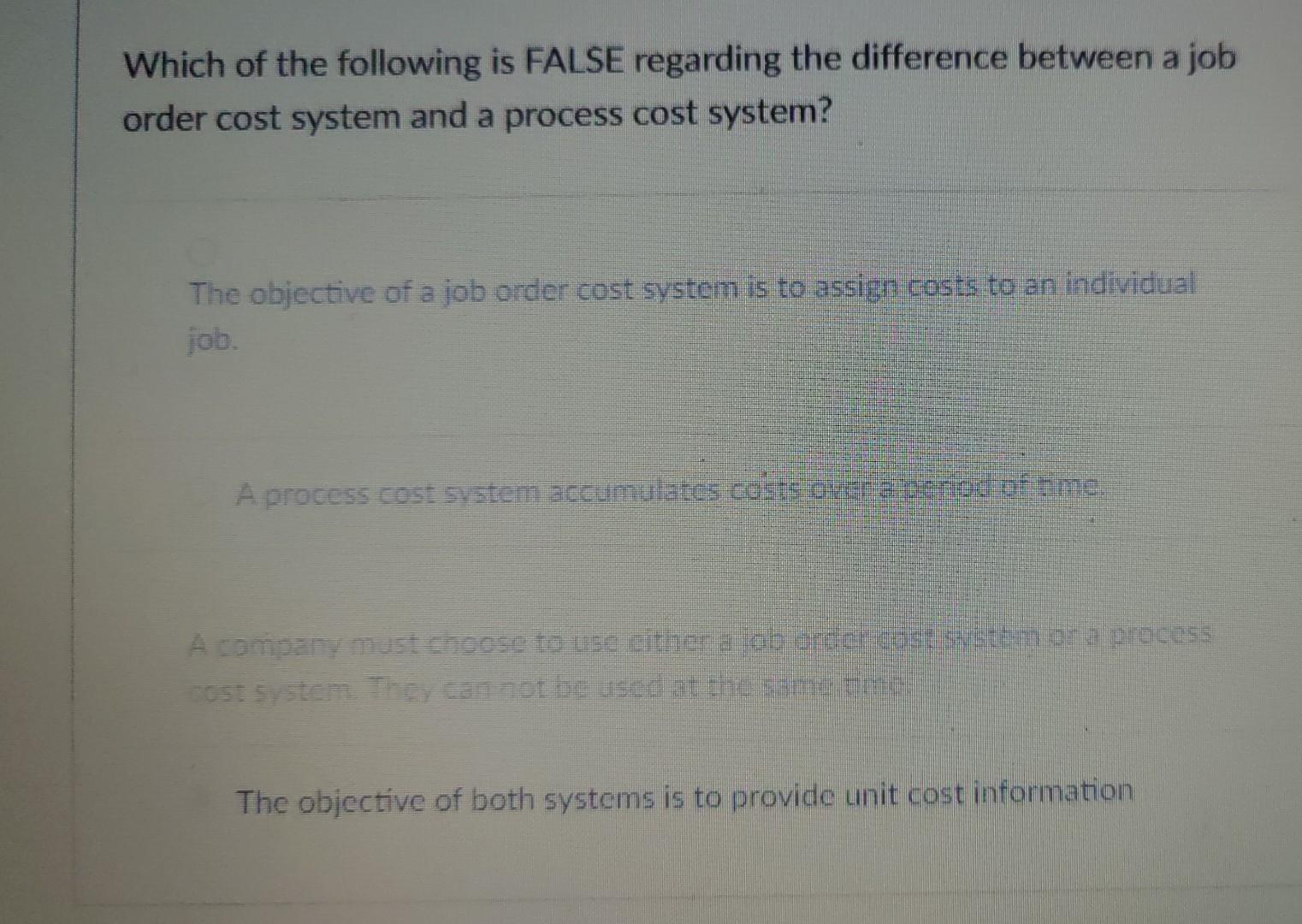Which of the following is FALSE regarding the difference between a job