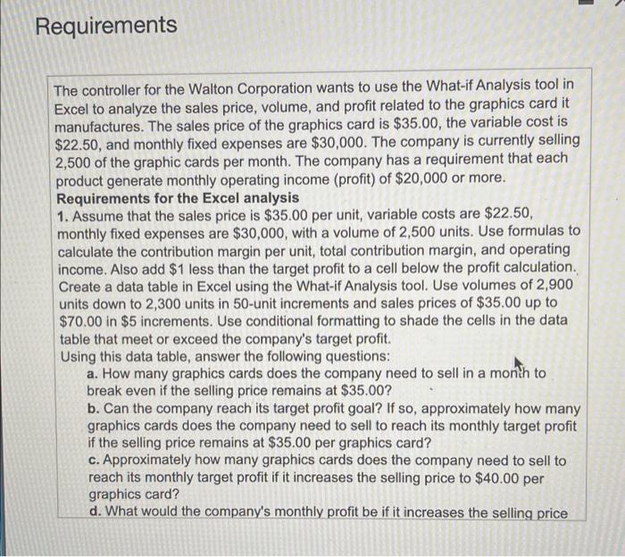 3 Contribution Margin per unit 4 X Volume 5 Total Contribution Margin