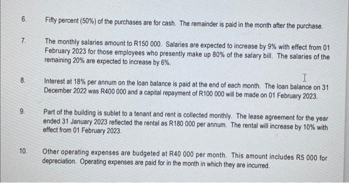 text Draw Question 4 Use the information provided below to prepare the