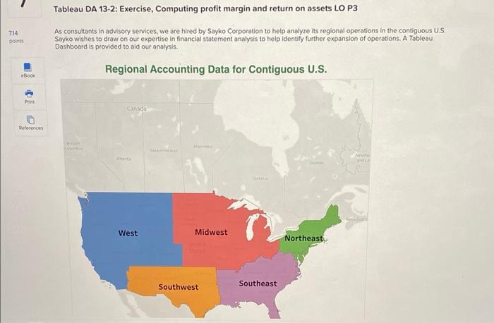 714 points eBook Tableau DA 13-2: Exercise, Computing profit margin and return