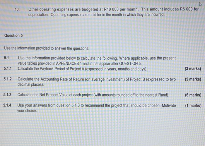 below and calculate the hourly recovery tariff per hour (expressed in rands