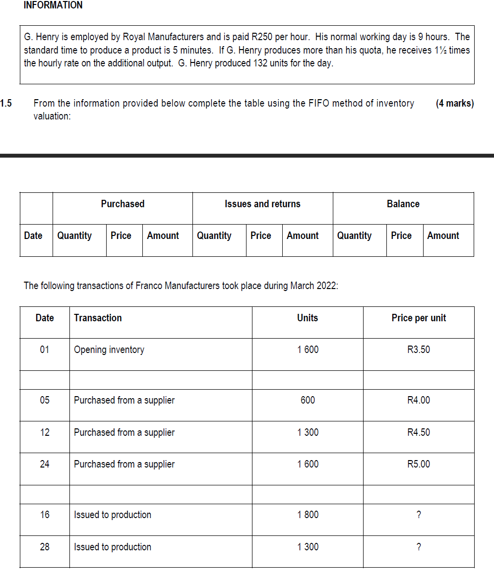 the annual economic order quantity from the information provided below. (4 marks)