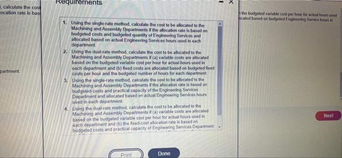 in each department Begin by determining the rate per hour used to