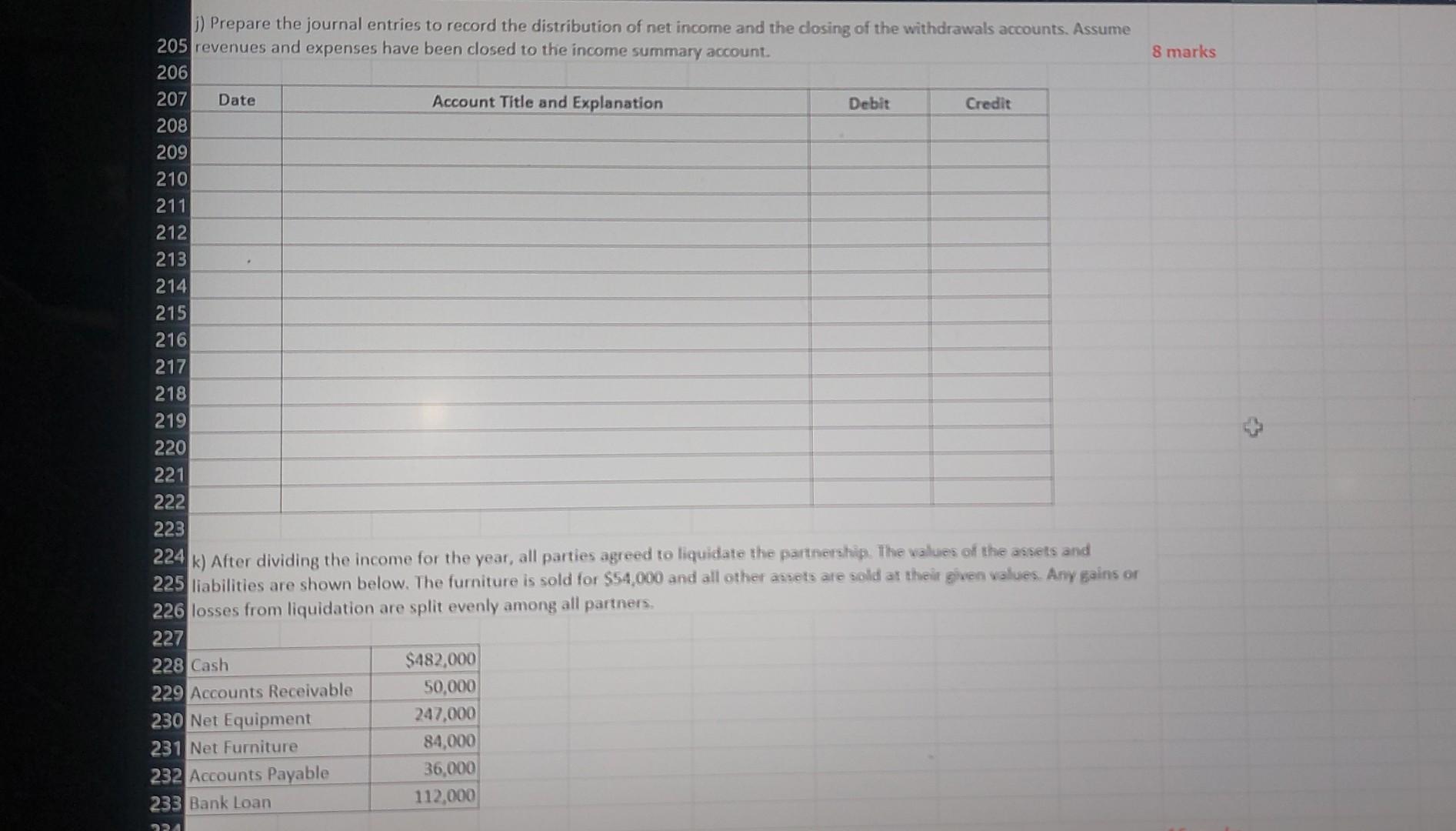 Razul 7 Cash 8 Equipment $40,000 190,000 Cash Furniture 9 Bank Loan