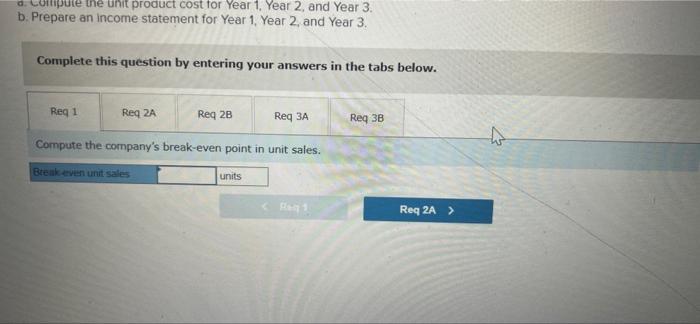 Statements [LO7-1, LO7-2] Haas Company manufactures and sells one product. The following