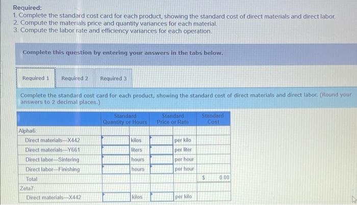 LO9-5] Mickley Corporation produces two products, Alpha6s and Zeta7s, which pass through