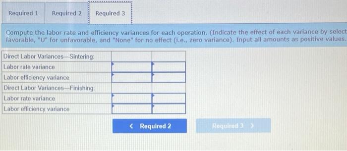materials-X442 and Y661. The company uses a standard cost system, with the