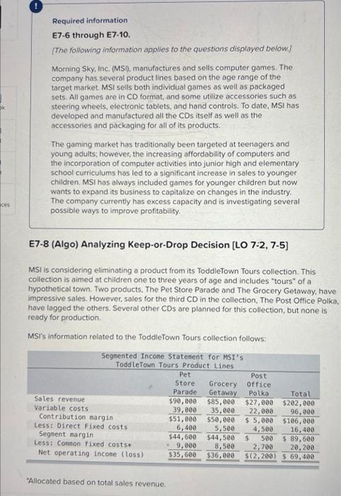 ces Required information. E7-6 through E7-10. [The following information applies to the
