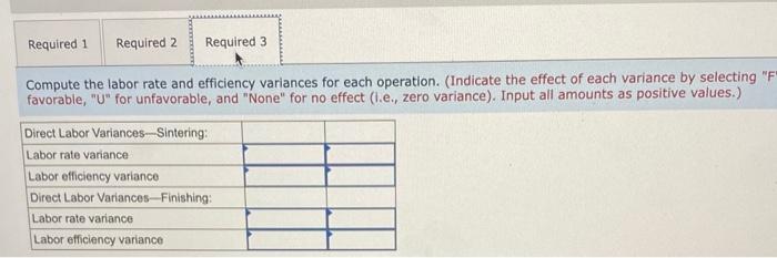 each product (on a per unit basis): Raw Material X442 Standard Labor