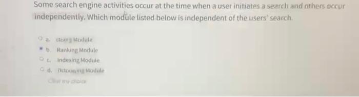 Some search engine activities occur at the time when a user initiates