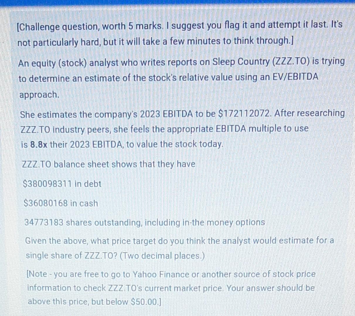 [Challenge question, worth 5 marks. I suggest you flag it and attempt