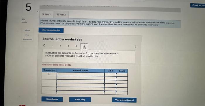 These transactions are summarized as follows Year 1 a. Sold $1,346,800 of