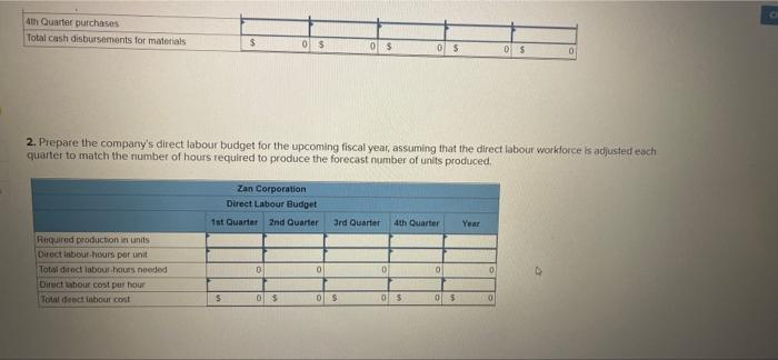 be produced by quarter for the upcoming fiscal year: Units to be