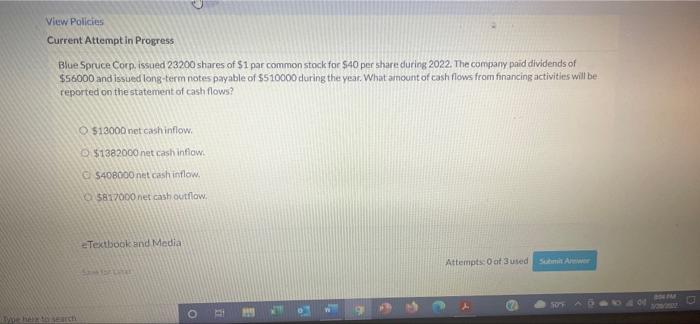 View Policies Current Attempt in Progress Blue Spruce Corp. issued 23200 shares