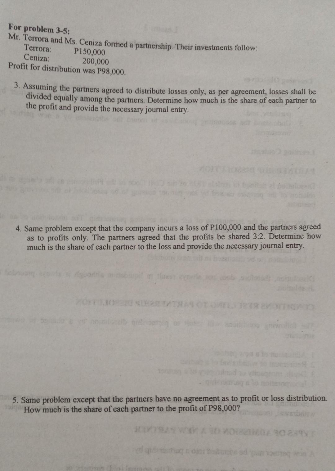 is correct and False if the statement is incorrect. 1. A partnership