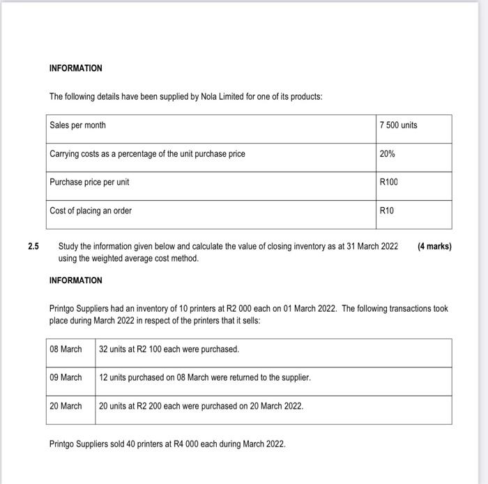 information provided below to calculate the number of units of Product Tex
