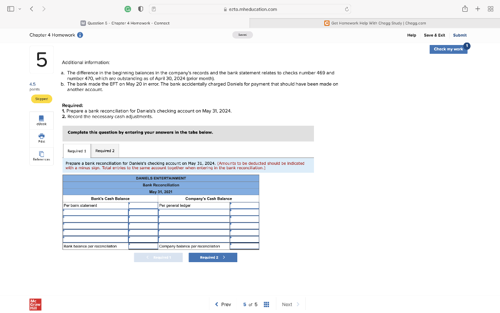 Connect ezto.mheducation.com C Get Homework Help With Chegg Study | Chegg.com SAVIN