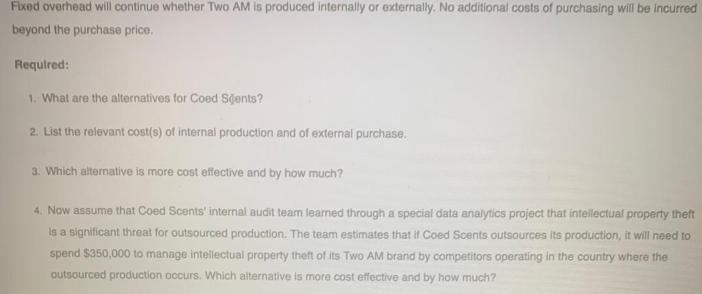 2 Example 8.1 Coed Scents, a national producer of young adult perfumes